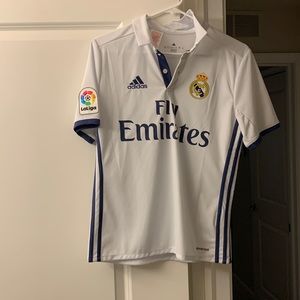 Fly emirates Real Madrid soccer jersey